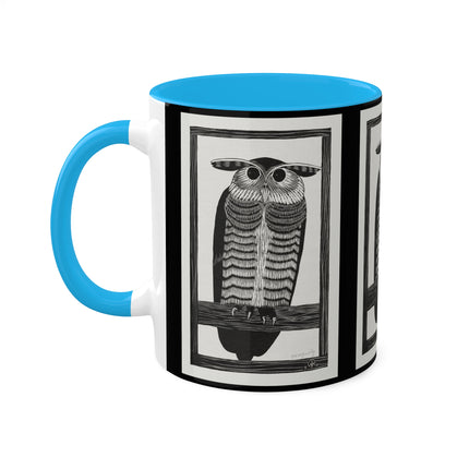 Horned Owl by Samuel Jessurun de Mesquita Colorful Mugs, 11oz