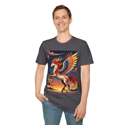 Flame-Winged Horse at Sunset Softstyle T-Shirt