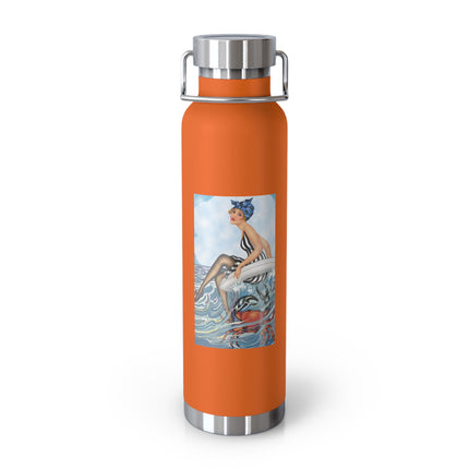 Playful Waves and Fashion Follies Copper Vacuum Insulated Bottle, 22oz