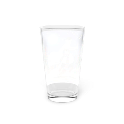 🌙🎿 The Moonlit Christmas Skier Pint Glass – Whimsical Holiday Fantasy
