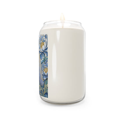 💙✨ The Lady Of The Gilded Blue Blossom Garden Scented Soy Candle – Art Deco Floral Elegance