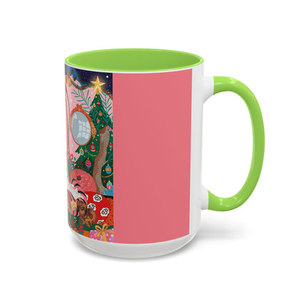 🎀🎄 Christmas Morning In The Rose Parlor Colorful Mug – Art Deco Holiday Fantasy