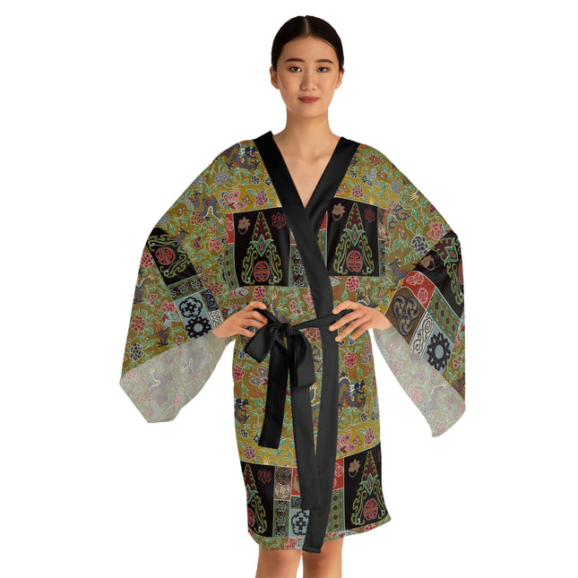 Chinois et Japonais 2 by Auguste Racinet Long Sleeve Kimono Robe (AOP)