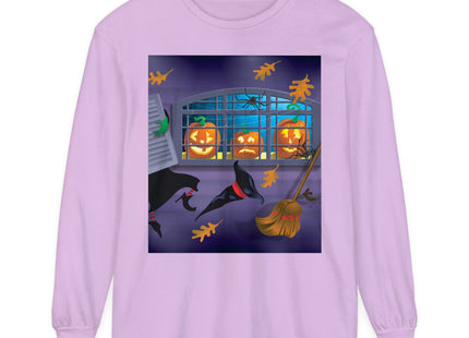 Whimsical Halloween Mischief Unisex Garment-dyed Long Sleeve T-Shirt
