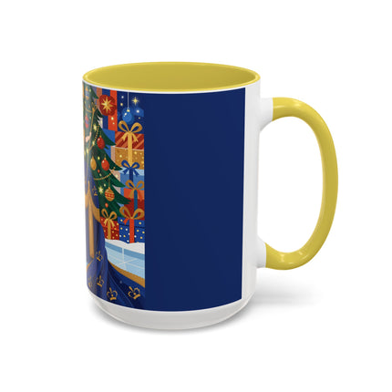 👑🎄 The Christmas Queen Of Golden Bells Colorful Mug – Art Deco Holiday Elegance