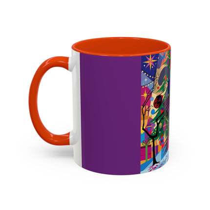 🎄✨ Christmas Among The Twinkling Trees Colorful Mug – Art Deco Holiday Fantasy