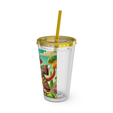 Dragon Dance on Wheels Sunsplash Tumbler with Straw, 16oz