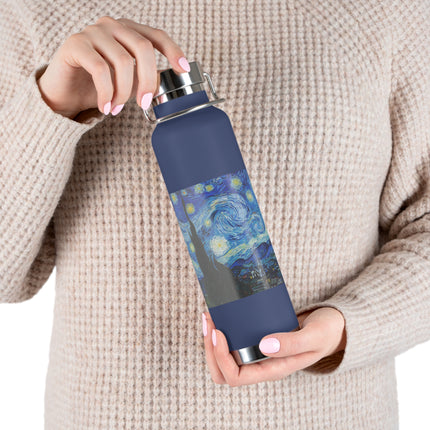 The Starry Night by Vincent Van Gogh Copper Vacuum Insulated Bottle, 22oz
