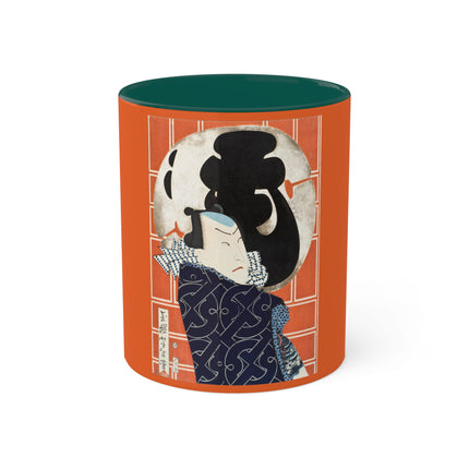 The Actor Bandō Hikosaburō V and the Mo troupe by Tsukioka Yoshitoshi Colorful Mugs, 11oz