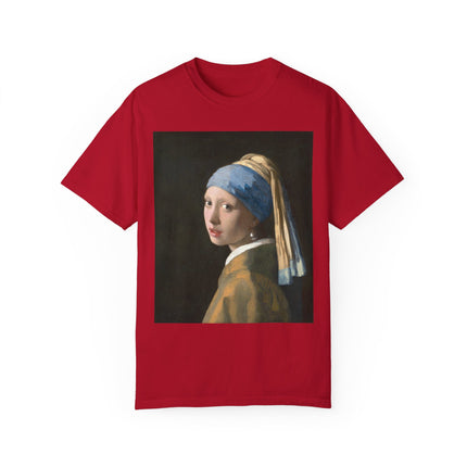 Girl with a Pearl Earring by Johannes Vermeer Unisex Garment-Dyed T-shirt