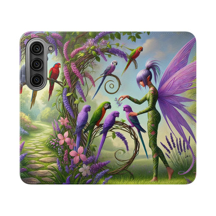 🧚🦜 Lavender-Winged Fairy Flip Case – Dreamy Elegance & Spring Whimsy