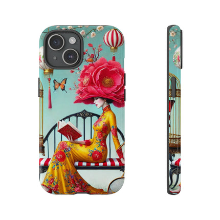 Reading In A Painted Garden Phone Cases