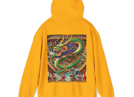 Tibetan Dragon Over Kabuki Duel – Heavy Blend™ Hooded Sweatshirt