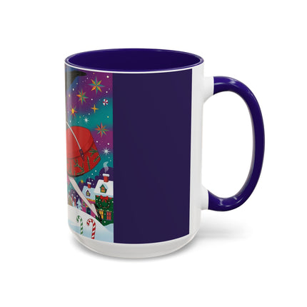🎁✨ The Lady Of The Christmas Hatbox Colorful Mug – Art Deco Holiday Fantasy