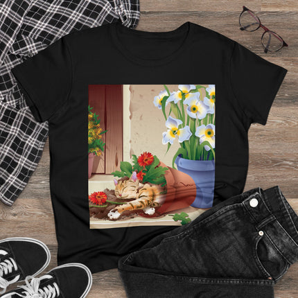 Blooming Serenity Women's Midweight Cotton Tee