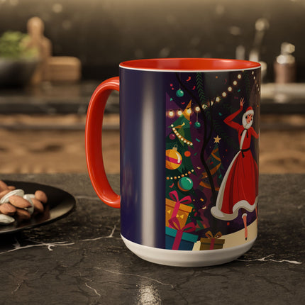 🎄❄️ The Christmas Snowball Dance Colorful Mug – Whimsical Holiday Fashion Fantasy