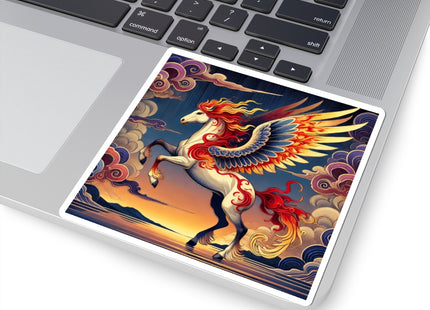 Flame-Winged Horse at Sunset Kiss-Cut Stickers (4 Sizes)