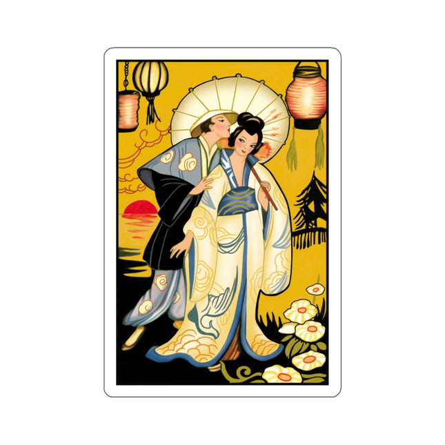Golden Embrace Kiss-Cut Stickers (4 Sizes)