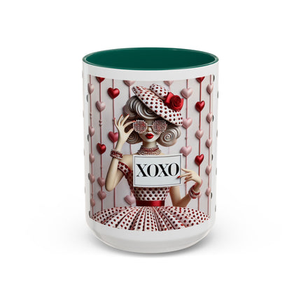 Fashionably Yours, XOXO Colorful Mugs (11oz, 15oz)