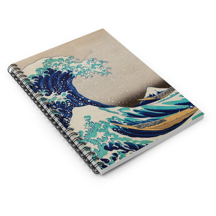 The Great Wave off Kanagawa by Katsushika Hokusai Spiral Notebook - Ruled Line