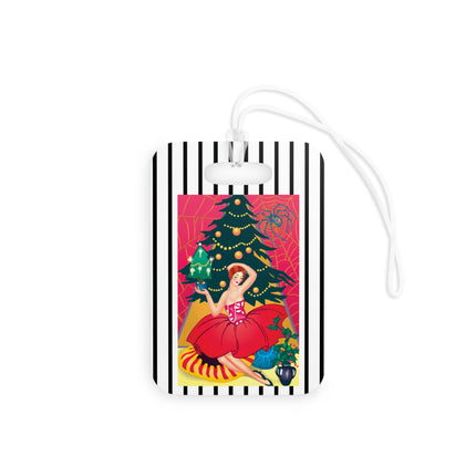 Art Deco Christmas Enchantment Luggage Tag