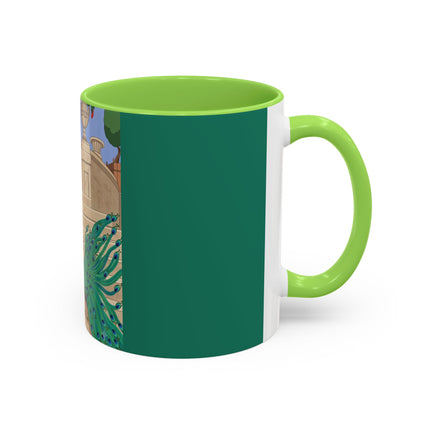 The Peacock's Admiration Colorful Mug (11oz, 15oz) – Rococo Elegance, Peacock Beauty & Garden Charm