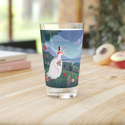 🌹💌 The Garden Of Blown Kisses Pint Glass – Art Deco Floral Romance