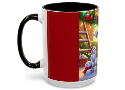Naughty or Nice Kitten Christmas Colorful Mugs (11oz, 15oz)