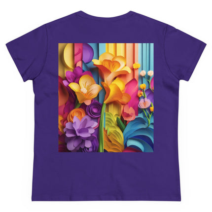 The Graceful Freesia Women's Midweight Cotton Tee
