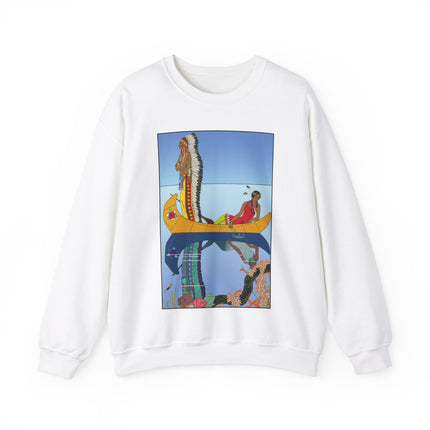 Le long du Missouri (Indian couple on the Missouri River) by George Barbier Heavy Blend™ Crewneck Sweatshirt