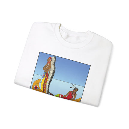 Le long du Missouri (Indian couple on the Missouri River) by George Barbier Heavy Blend™ Crewneck Sweatshirt
