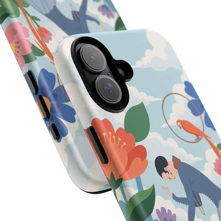 🦜🌺 The Lady Of The Garden Aviary Phone Case – Art Deco Floral Whimsy