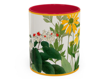 Clerodendrum & Rudbeckia Flower by Tanigami Kônan Colorful Mugs (11oz, 15oz)