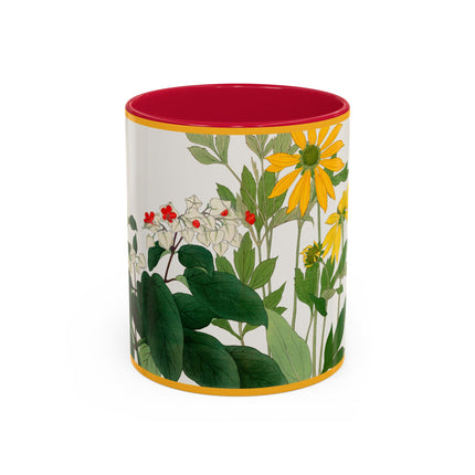 Clerodendrum & Rudbeckia Flower by Tanigami Kônan Colorful Mugs (11oz, 15oz)