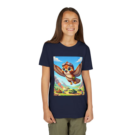 Red-Tailed Hawk in Battle Youth Short Sleeve Tee