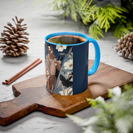 🌸✨ The Midnight Magnolia Masquerade Colorful Mug – Art Deco Nocturne
