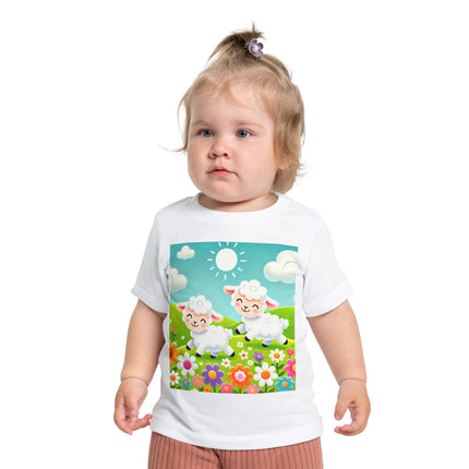 Pair of Lambs Baby T-Shirt – Gentle Joy in the Meadow