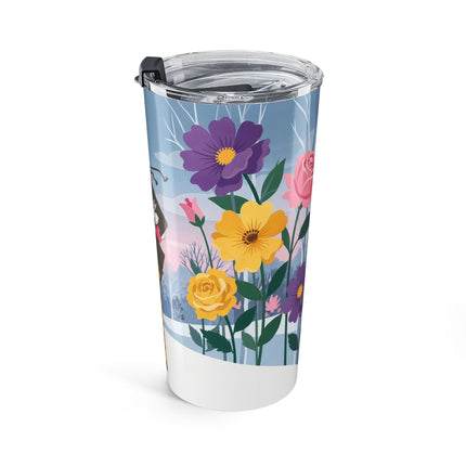 🐇🌹 The Lady With The White Rabbit Tumbler, 20oz – Art Deco Winter Garden