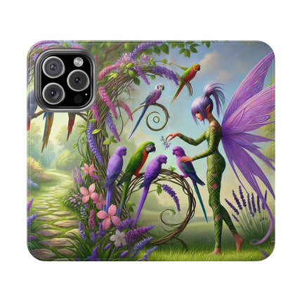 🧚🦜 Lavender-Winged Fairy Flip Case – Dreamy Elegance & Spring Whimsy