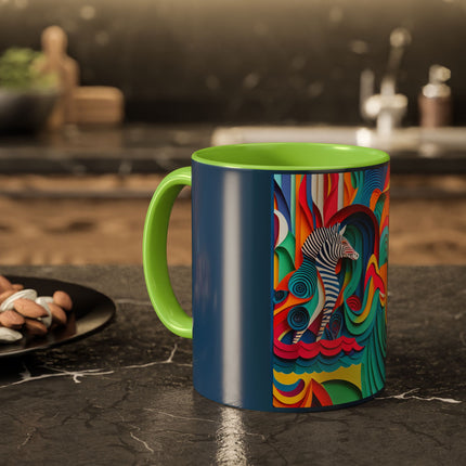 Surfing Zebra Colorful Mugs (11oz, 15oz)