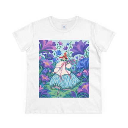 🌸🎶 The Garden Melody Cotton Tee – Art Deco Floral Whimsy