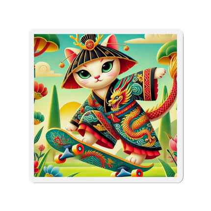 Dragon Dance on Wheels Die-Cut Magnets (5 Sizes)