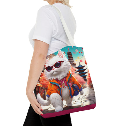 Fashionista Feline Puzzle Tote Bag (AOP)