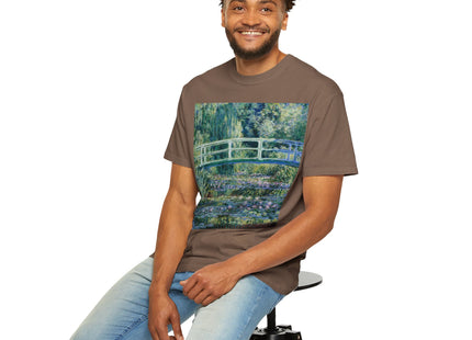 Water Lilies and Japanese Bridge by Claude Monet Unisex Garment-Dyed T-shirt