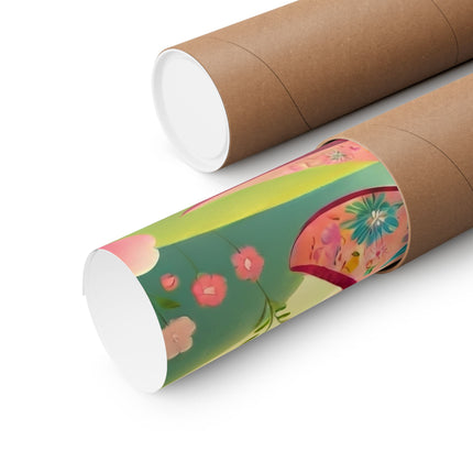 🧚🌺 Geisha Fairy and the Hummingbird Blossom Matte Vertical Poster – Grace, Wonder & Floral Magic