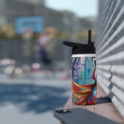 Cybernetic Red Panda Stainless Steel Water Bottle