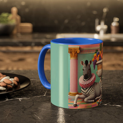 Still Life with Zebra, Fruit, and Pink Columns Colorful Mugs (11oz, 15oz)