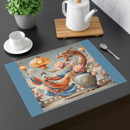 Golden Dragon & Lantern Lady Placemat – Imperial Dragon & Elegant Harmony