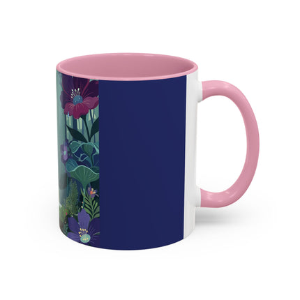 The Lady Of The Moonlit Fountain Colorful Mugs – Art Deco Botanical Serenity