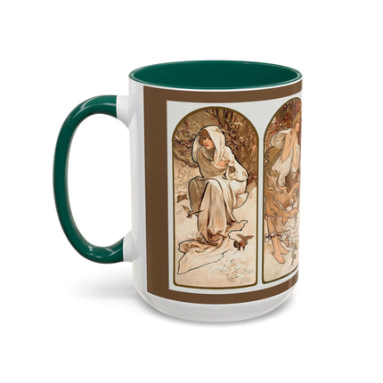 The Seasons by Alphonse Maria Mucha Colorful Mugs (11oz, 15oz)